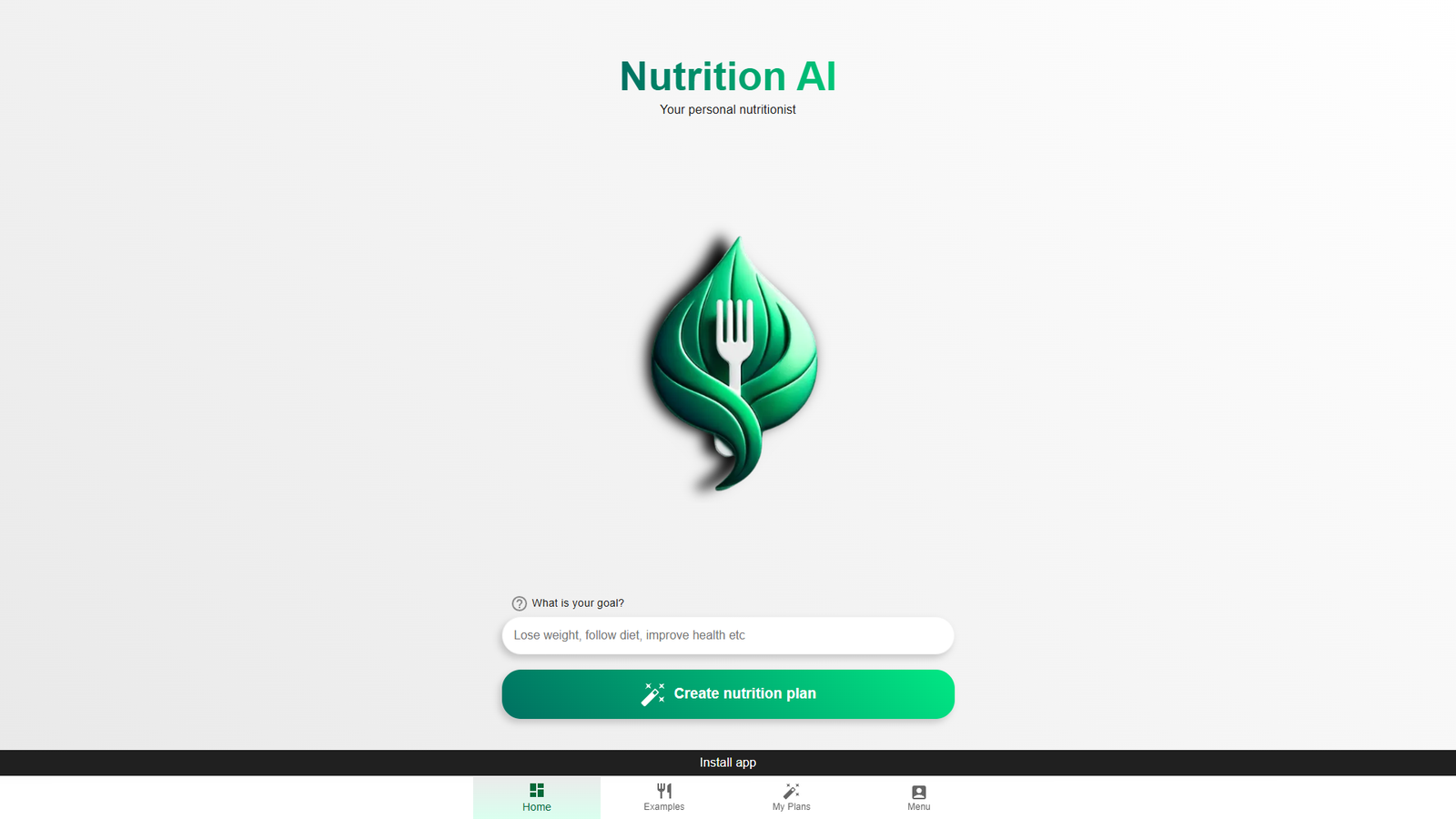 Nutrition AI — интерфейс нейросети Nutrition AI — интерфейс нейросети
