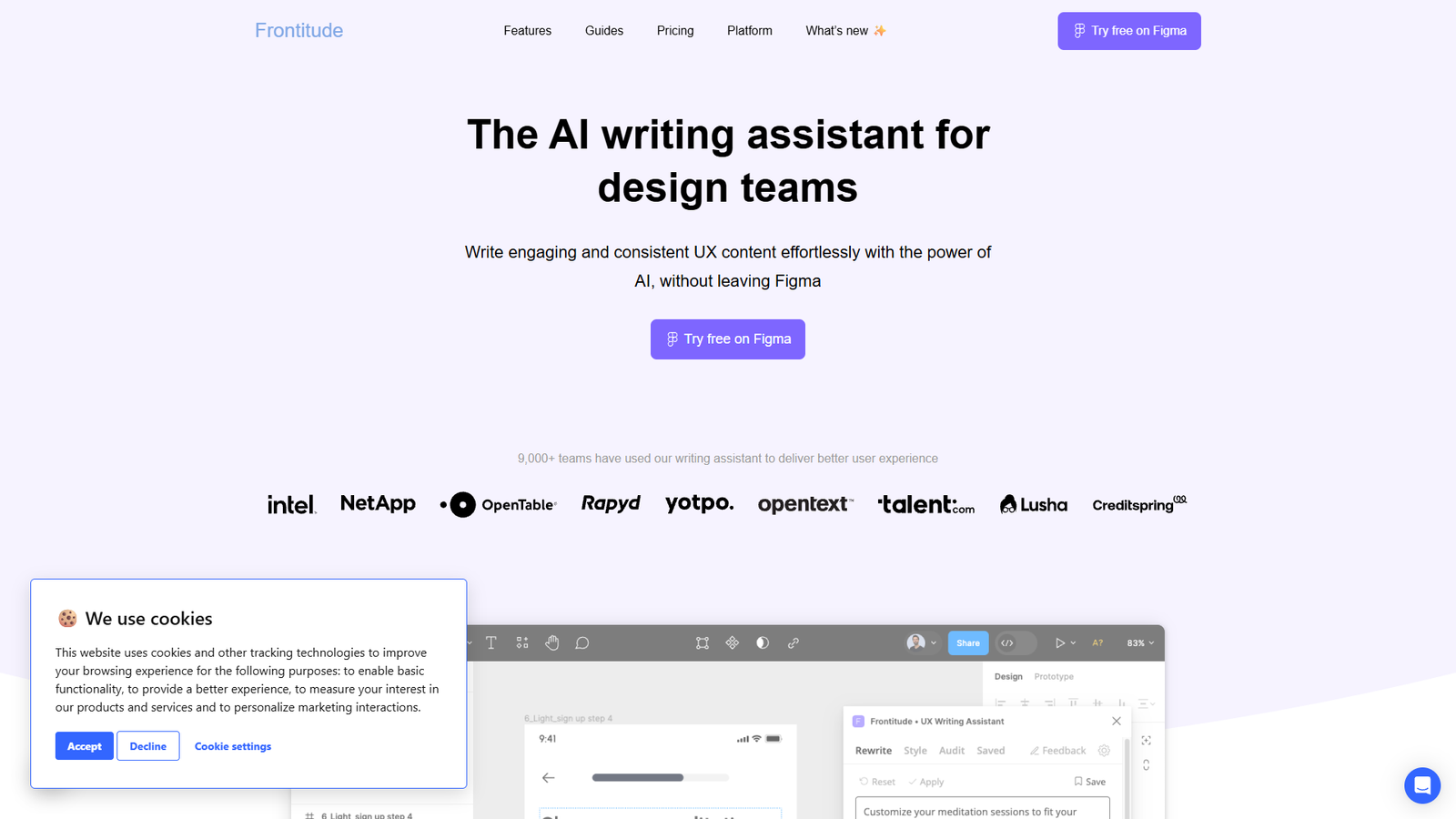 Frontitude UX Writing Assistant — интерфейс нейросети Frontitude UX Writing Assistant — интерфейс нейросети