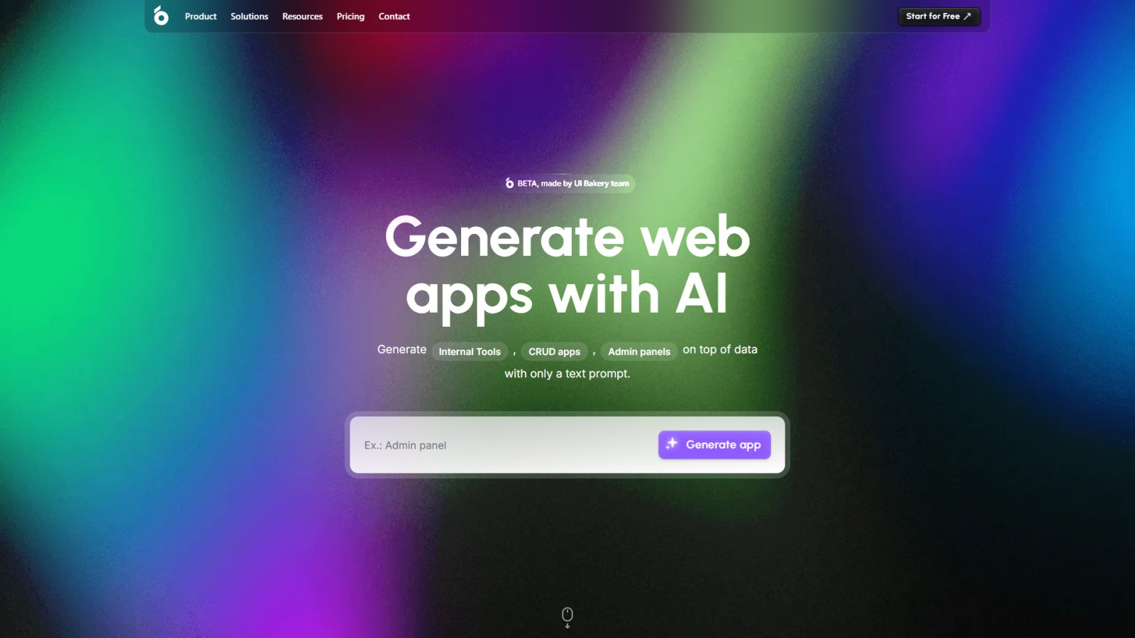 AI App Generator нейросеть Главная страница