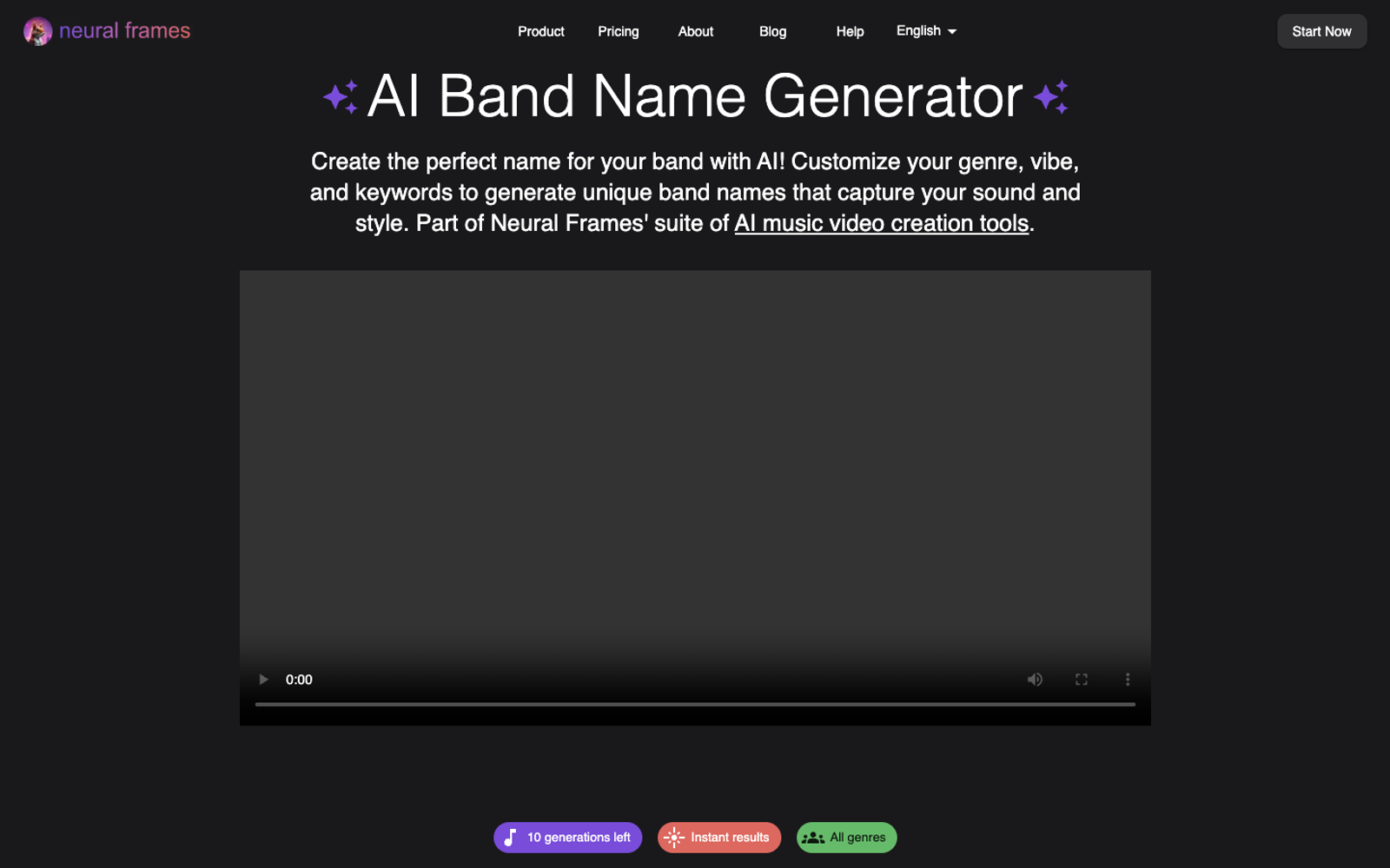 AI Band Name Generator — интерфейс нейросети AI Band Name Generator — интерфейс нейросети