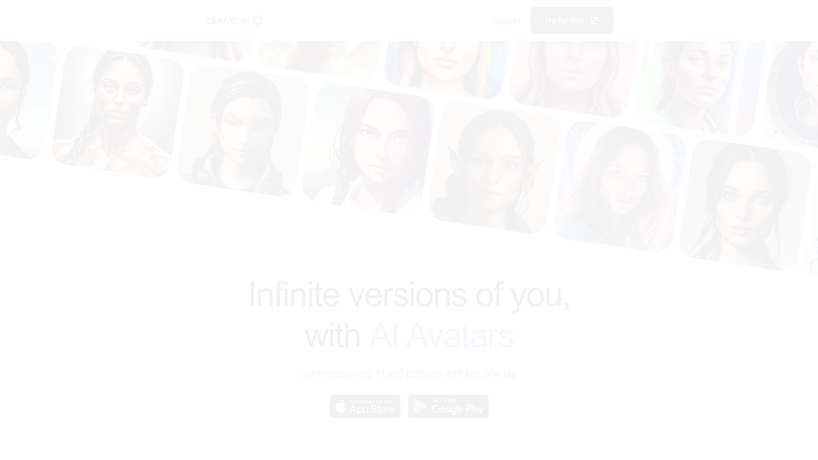 Dawn AI — AI Avatars — интерфейс нейросети Dawn AI — AI Avatars — интерфейс нейросети