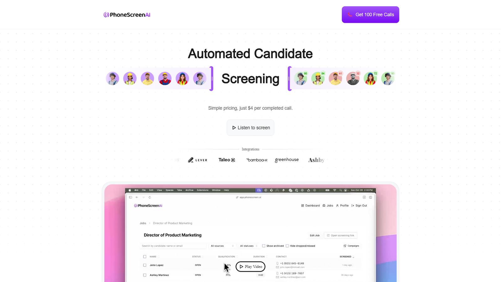 Phonescreen AI — интерфейс нейросети Phonescreen AI — интерфейс нейросети