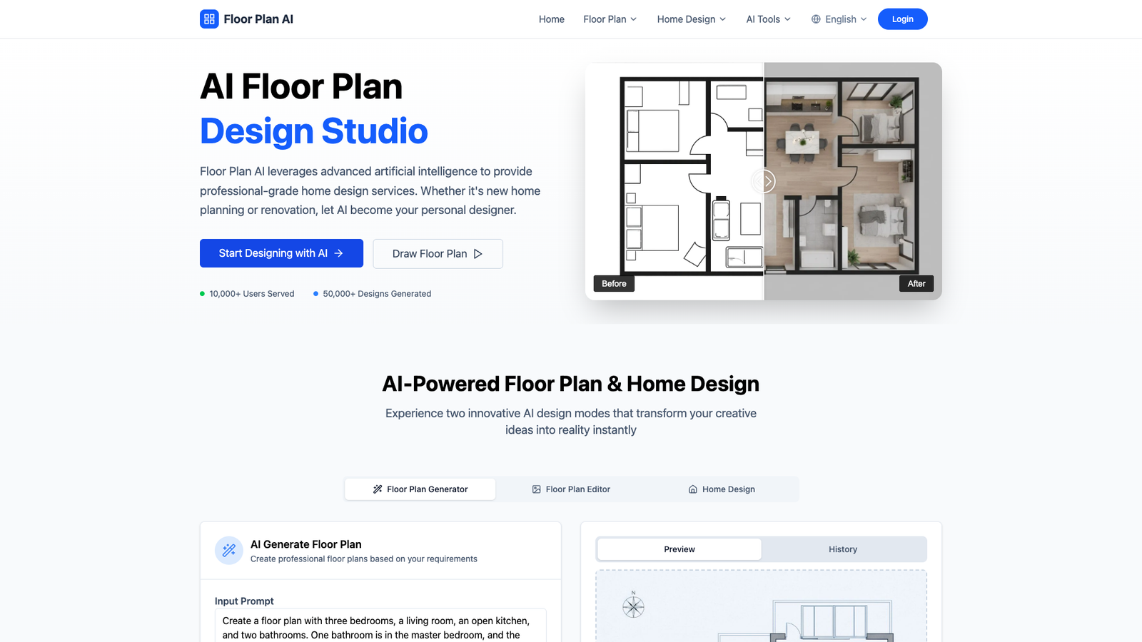 Floor-Plan.ai — интерфейс нейросети