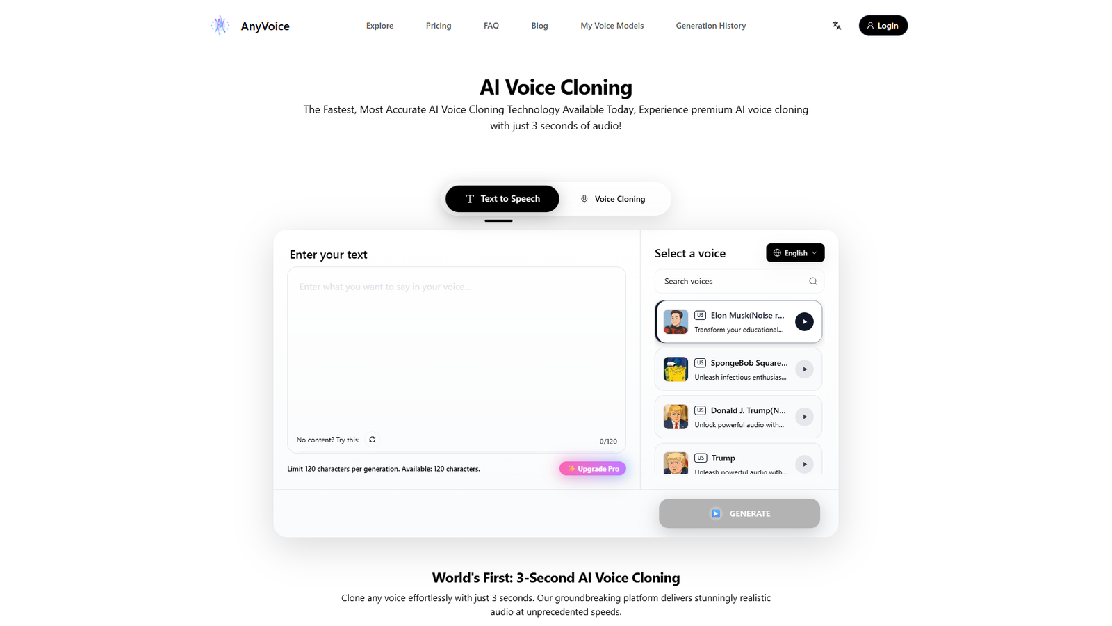 AnyVoice AI Voice Cloning — интерфейс нейросети AnyVoice AI Voice Cloning — интерфейс нейросети