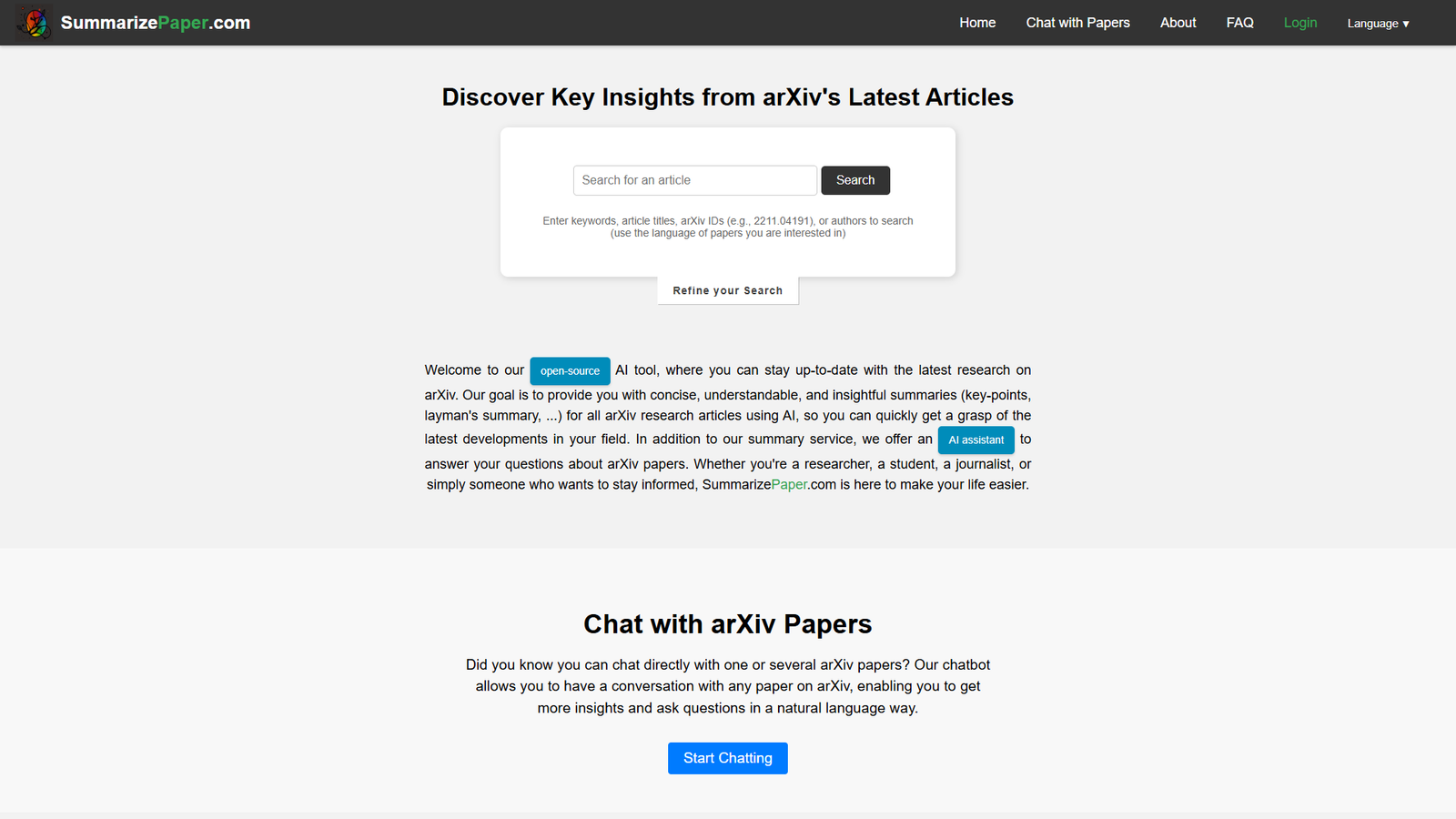 SummarizePaper.com — интерфейс нейросети SummarizePaper.com — интерфейс нейросети