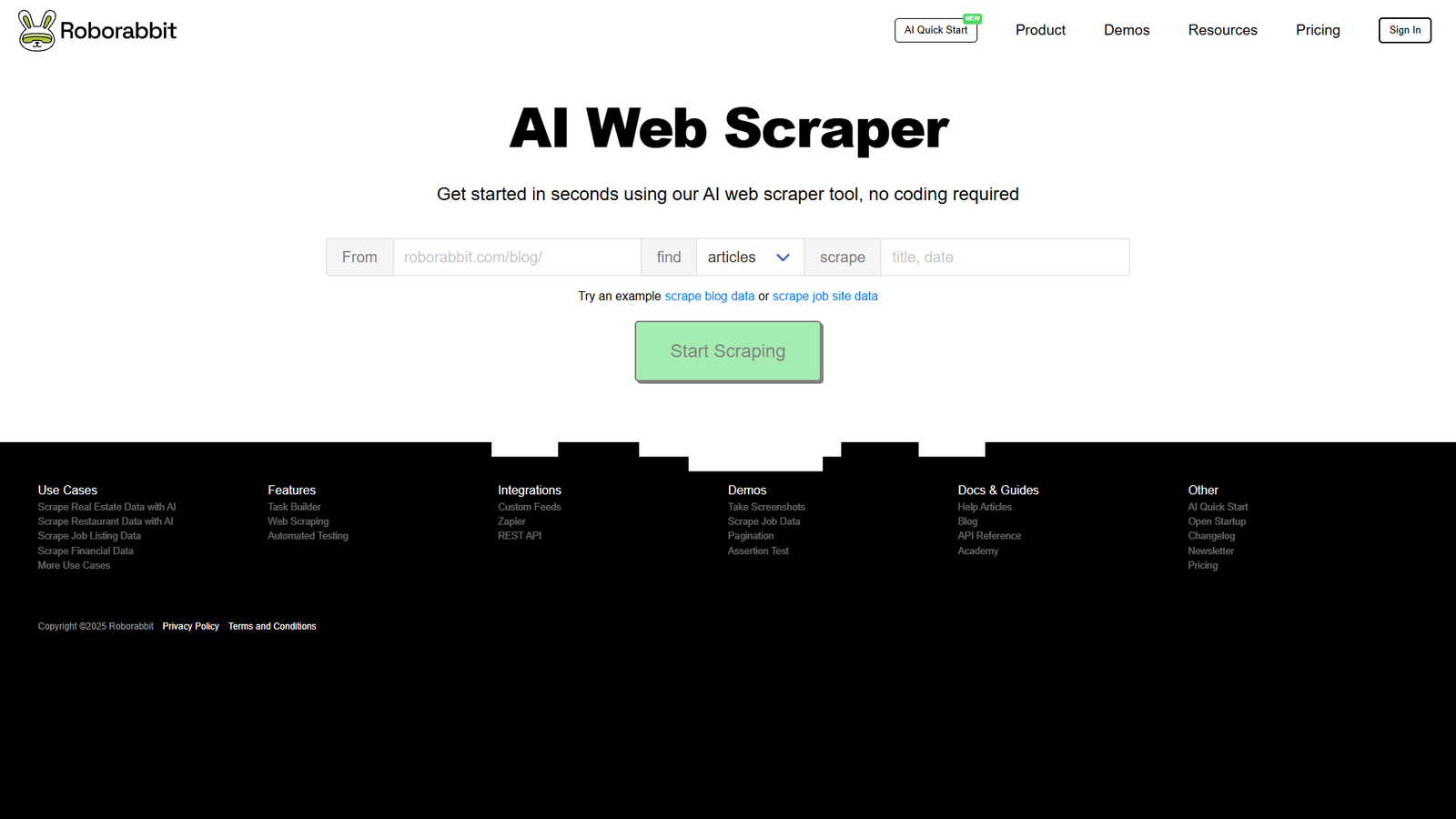 AI Web Scraper by Browserbear — интерфейс нейросети AI Web Scraper by Browserbear — интерфейс нейросети