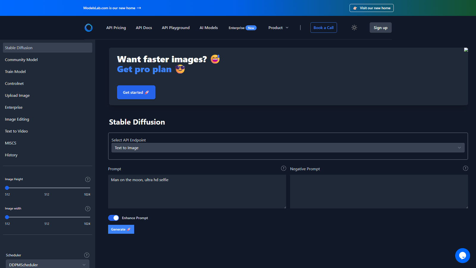 Stable Diffusion API Playground — интерфейс нейросети Stable Diffusion API Playground — интерфейс нейросети