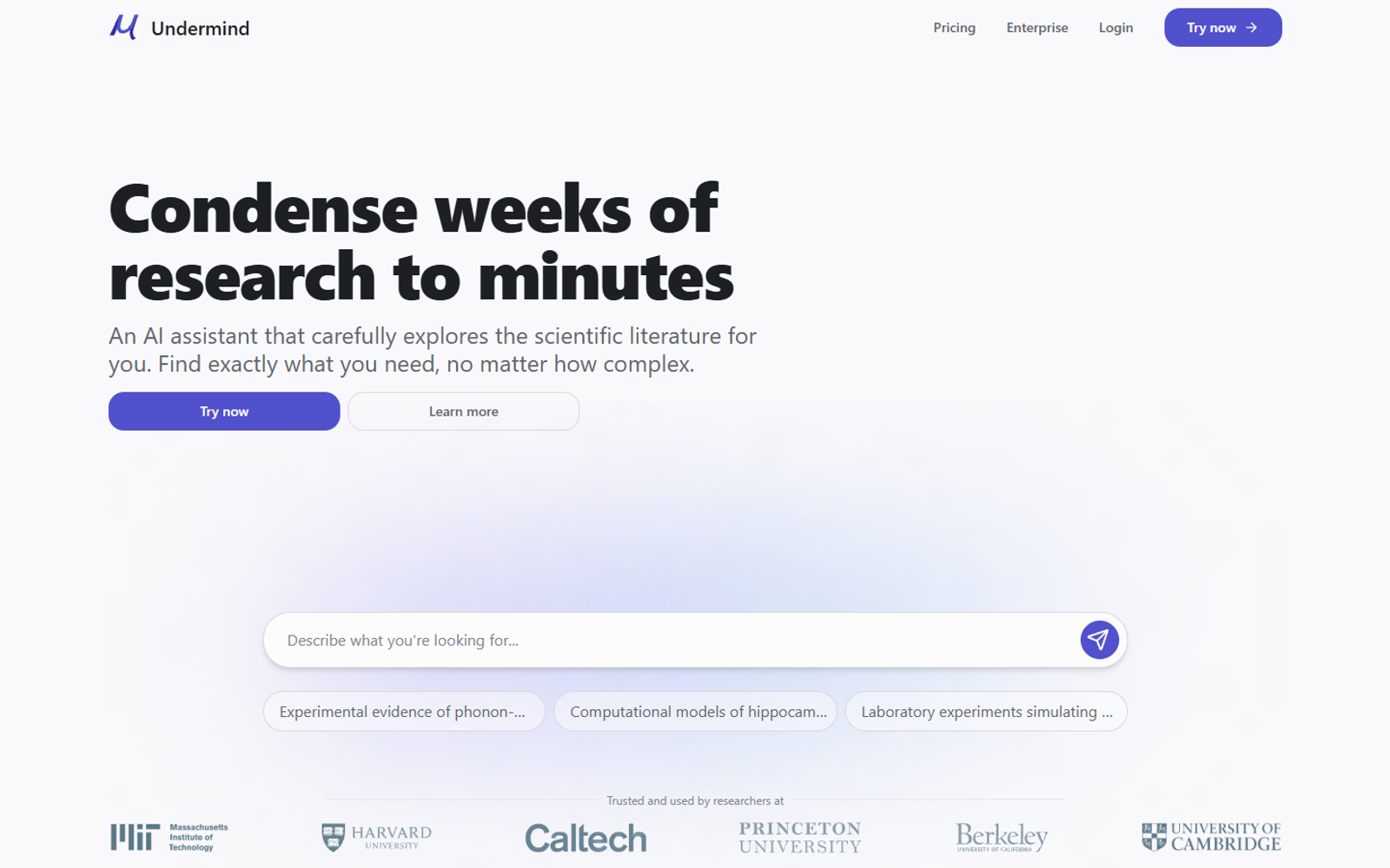 Undermind — интерфейс нейросети Undermind — интерфейс нейросети