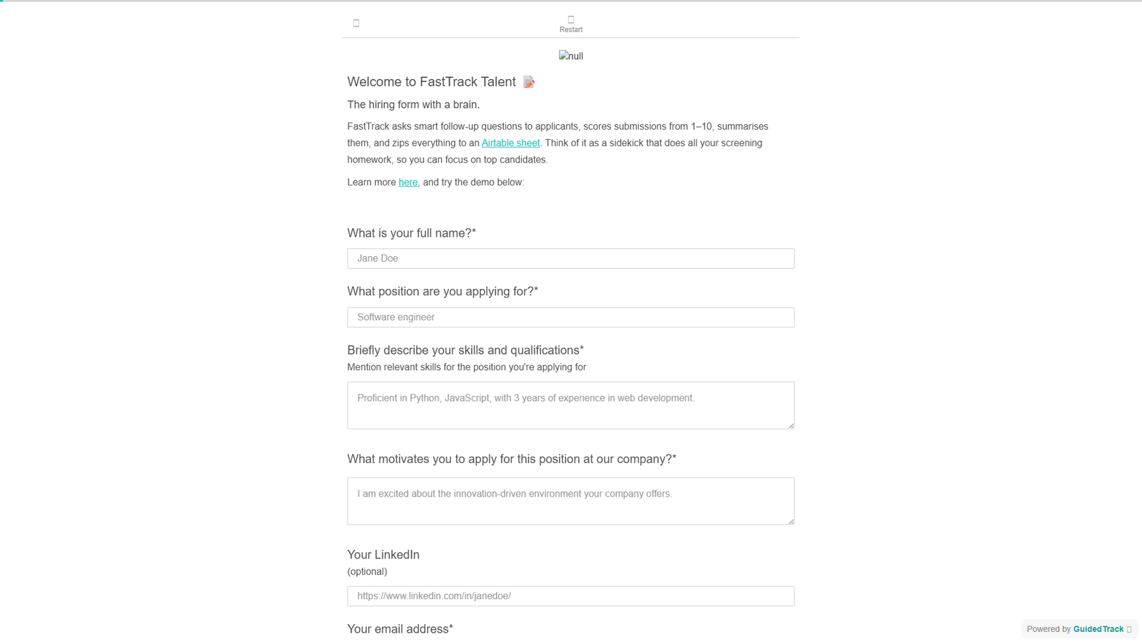 FastTrack Talent — интерфейс нейросети FastTrack Talent — интерфейс нейросети