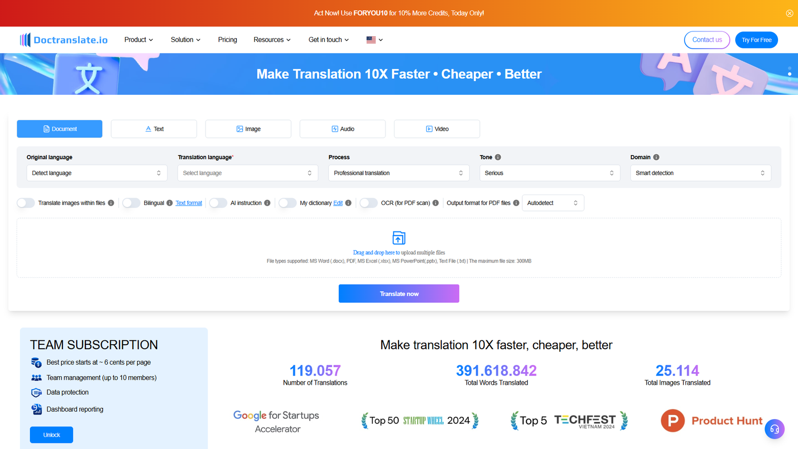 Doctranslate.io — интерфейс нейросети Doctranslate.io — интерфейс нейросети