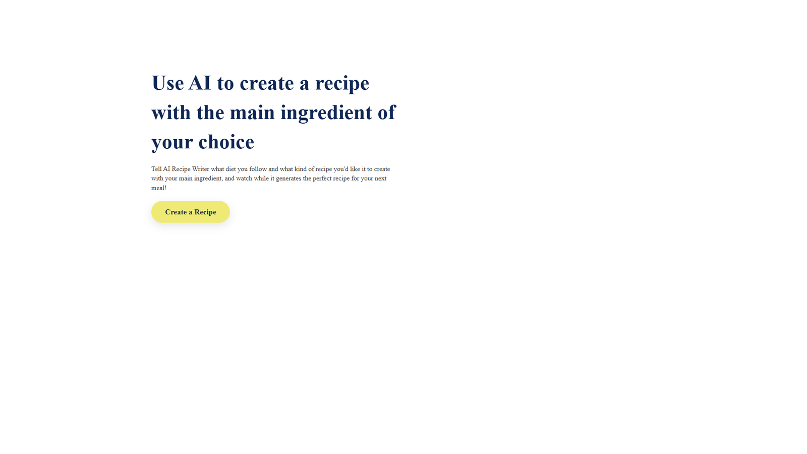 AI Recipe Writer — интерфейс нейросети AI Recipe Writer — интерфейс нейросети