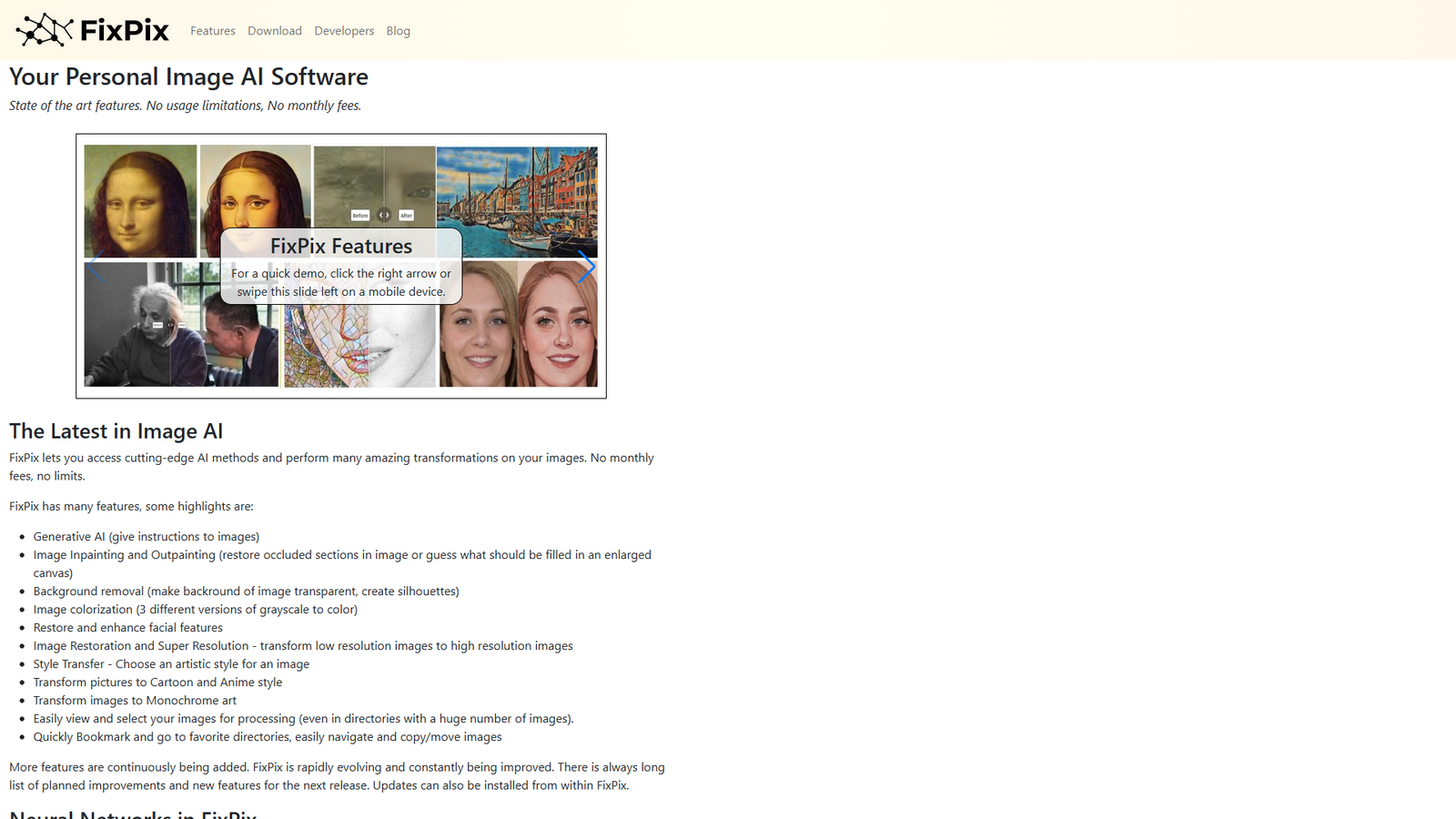 FixPix — интерфейс нейросети FixPix — интерфейс нейросети