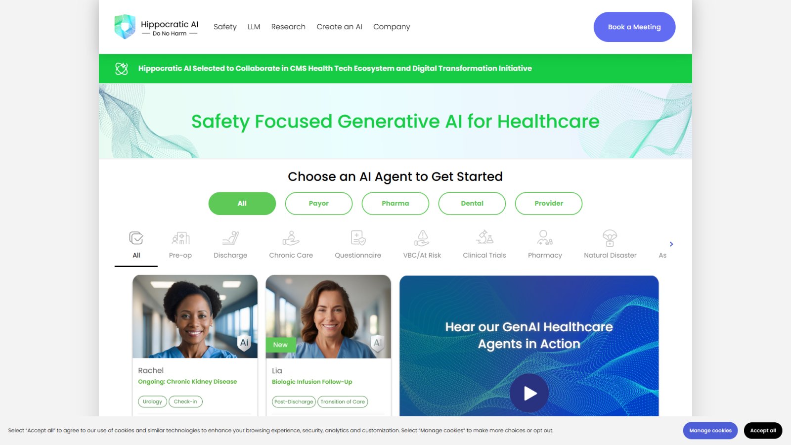 Hippocratic AI нейросеть Главная страница