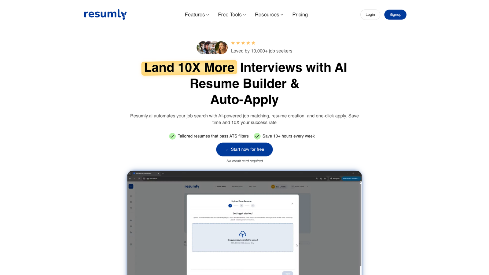 Resumly — интерфейс нейросети