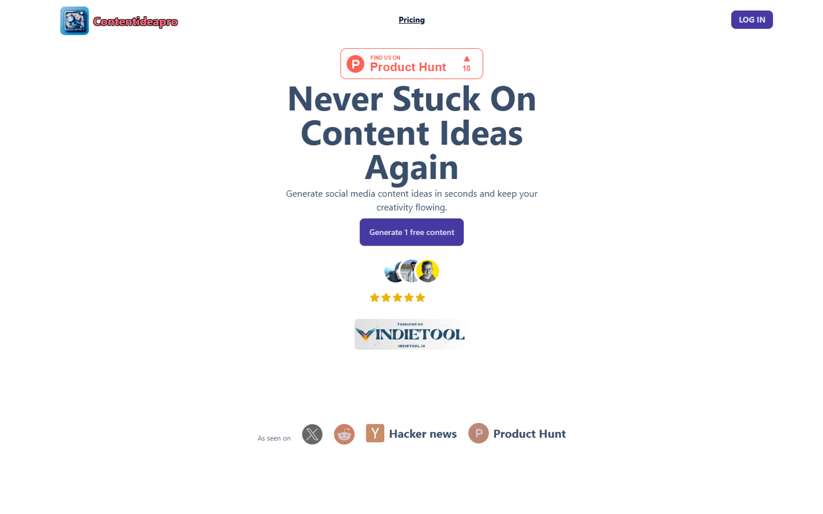 Content Idea Pro — Social Media Content Generator — интерфейс нейросети Content Idea Pro — Social Media Content Generator — интерфейс нейросети