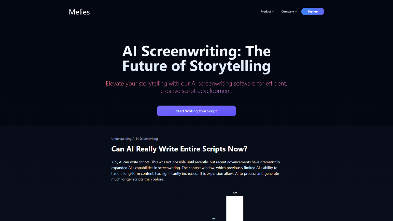 Melies AI Screenwriting — интерфейс нейросети Melies AI Screenwriting — интерфейс нейросети