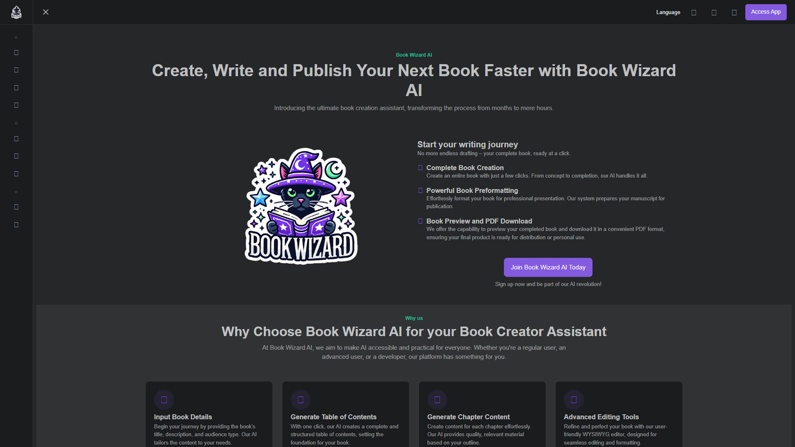 Book Wizard AI — интерфейс нейросети Book Wizard AI — интерфейс нейросети