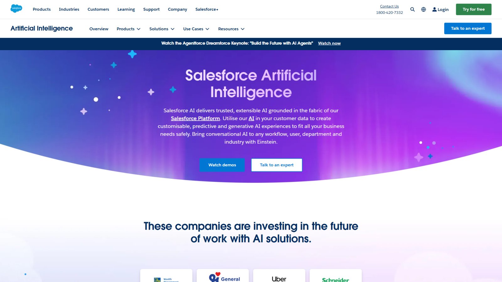 Salesforce AI нейросеть Главная страница