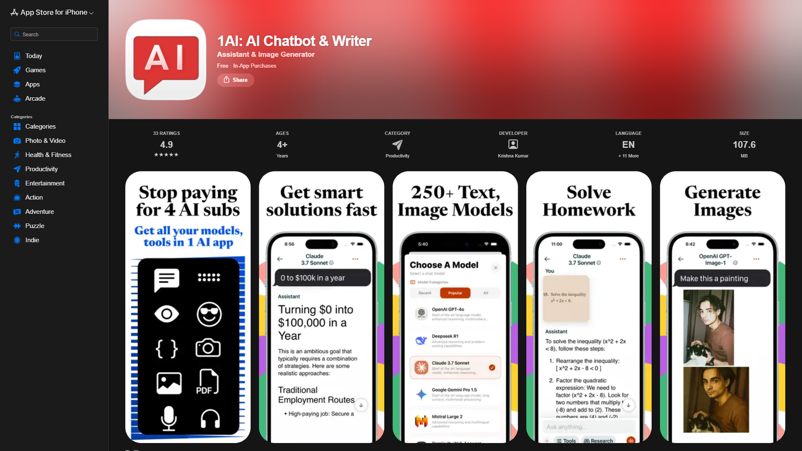 1AI AI Chatbot & Writer — интерфейс нейросети 1AI AI Chatbot & Writer — интерфейс нейросети
