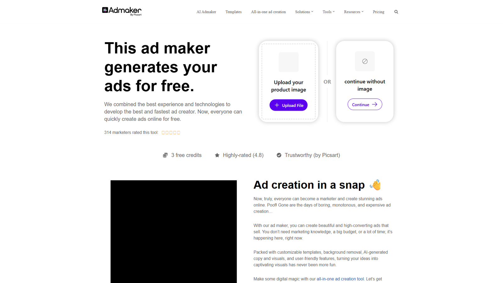 Admaker by Picsart — интерфейс нейросети Admaker by Picsart — интерфейс нейросети