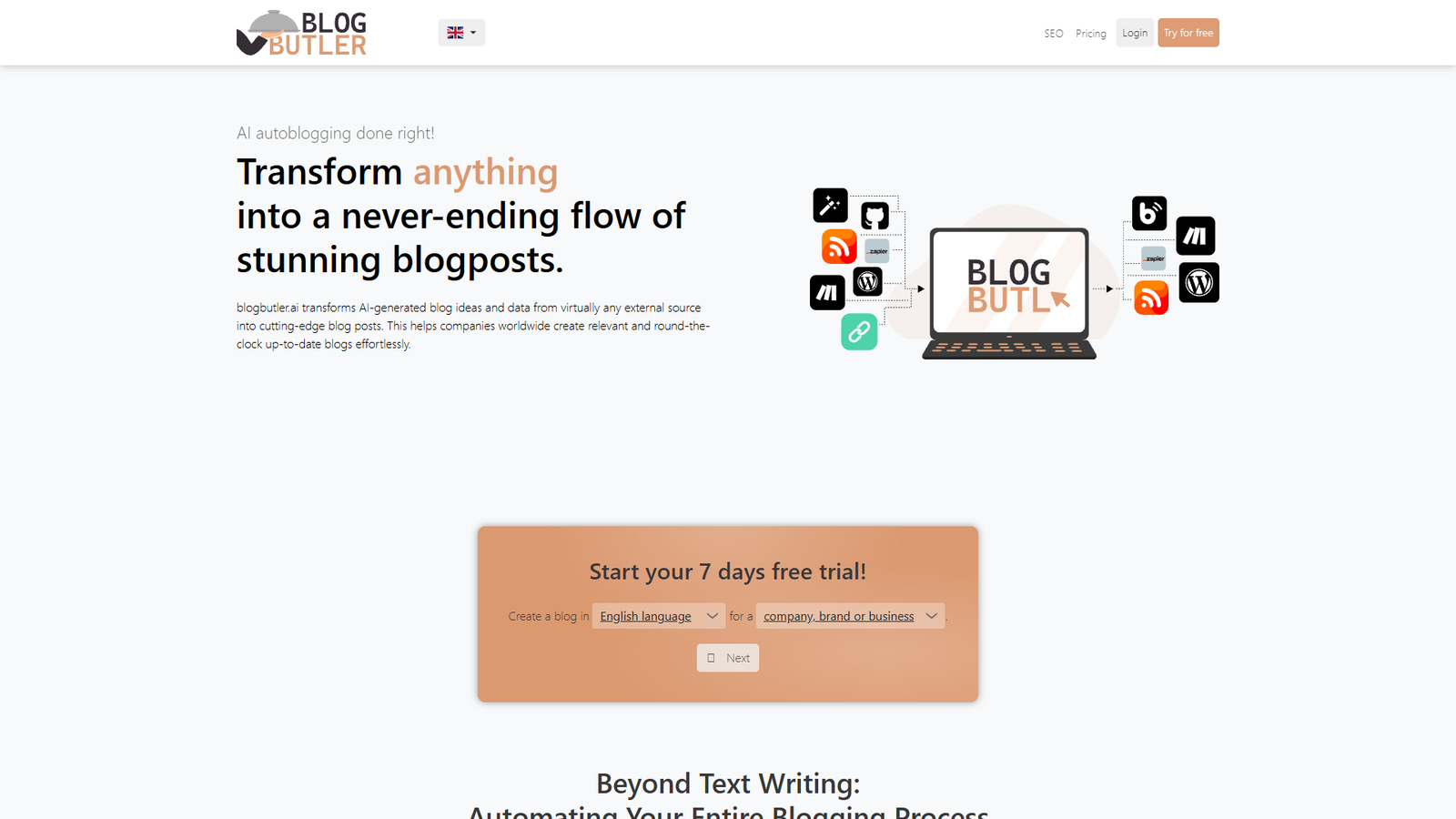blogbutler.ai — интерфейс нейросети blogbutler.ai — интерфейс нейросети