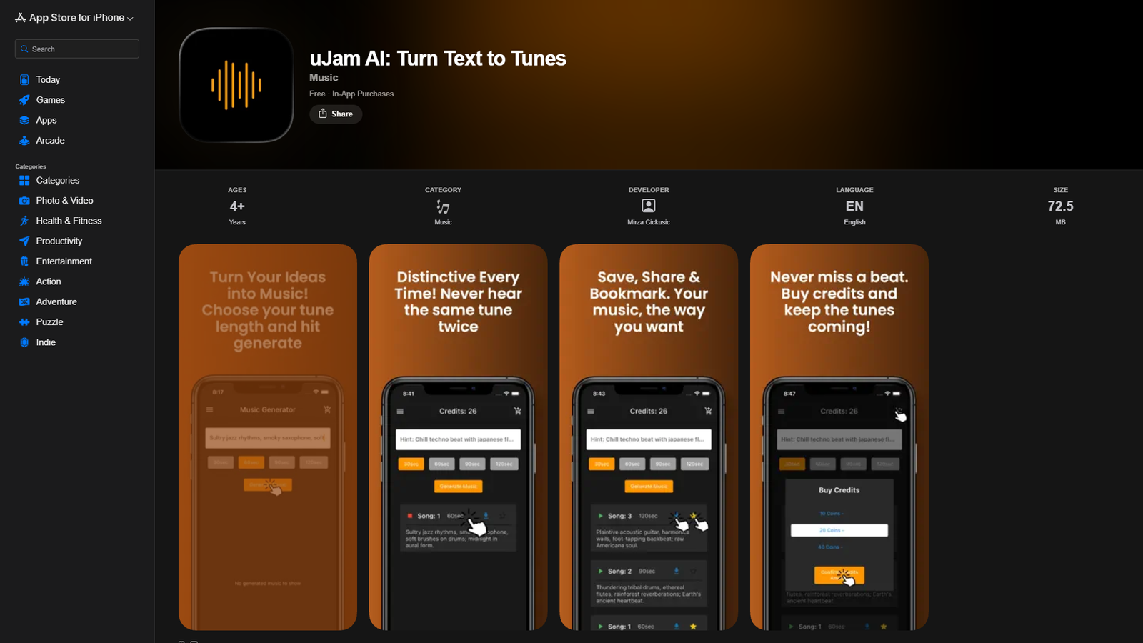 uJam AI Turn Text to Tunes — интерфейс нейросети uJam AI Turn Text to Tunes — интерфейс нейросети
