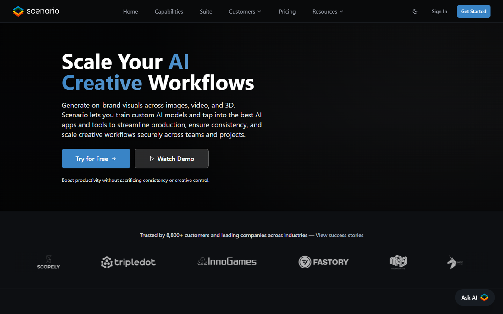 Scenario — интерфейс нейросети Scenario — интерфейс нейросети