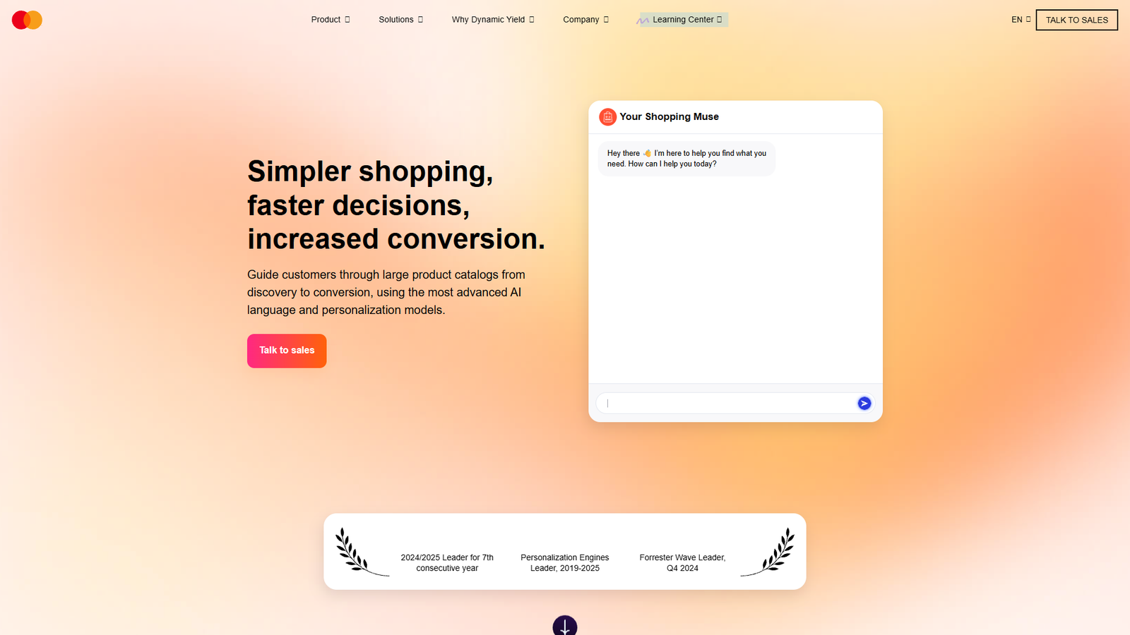 Shopping Muse by Dynamic Yield — интерфейс нейросети Shopping Muse by Dynamic Yield — интерфейс нейросети
