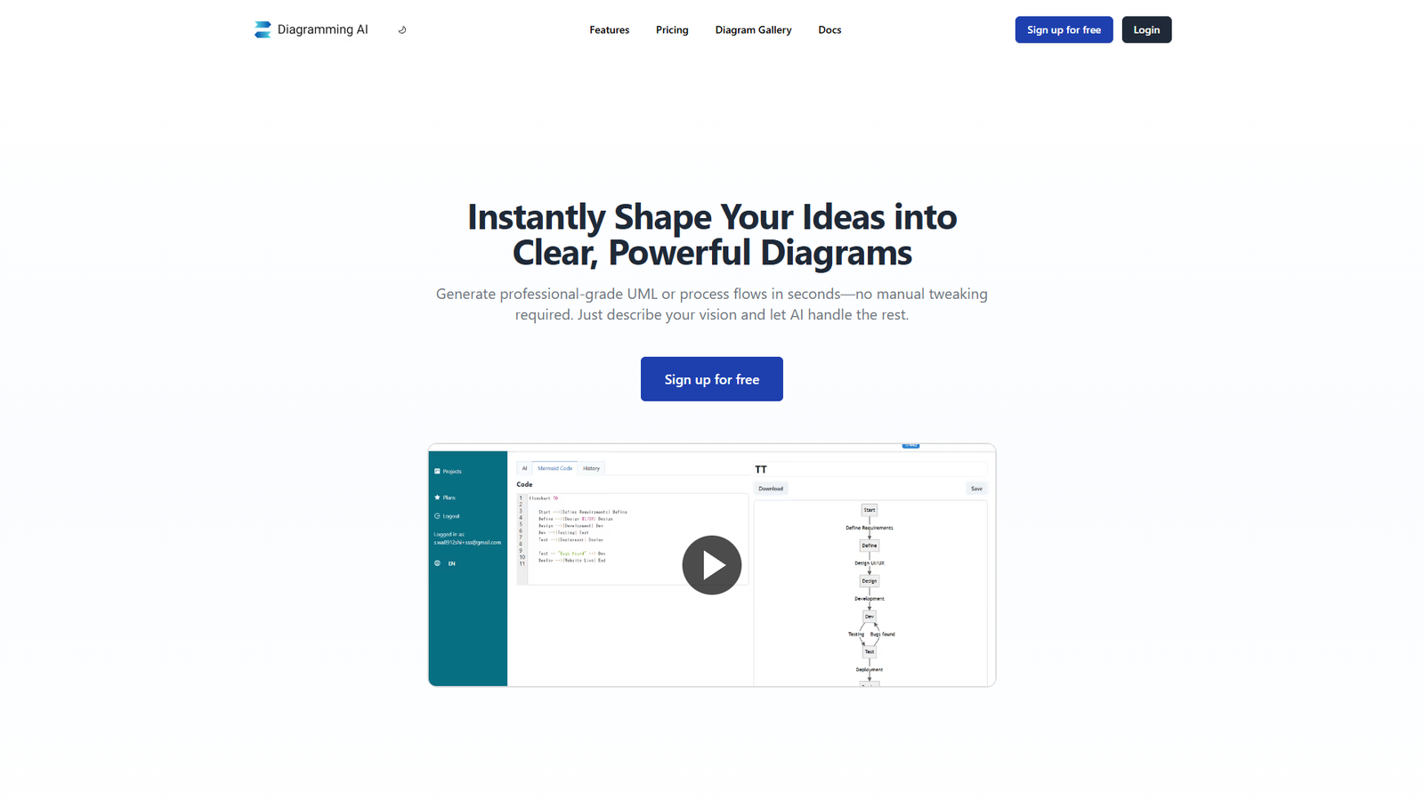 Diagramming AI — интерфейс нейросети Diagramming AI — интерфейс нейросети