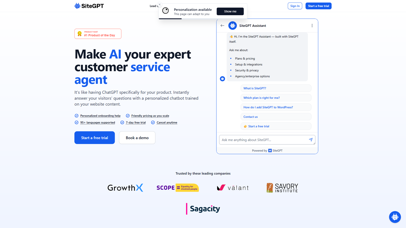 SiteGPT — интерфейс нейросети SiteGPT — интерфейс нейросети