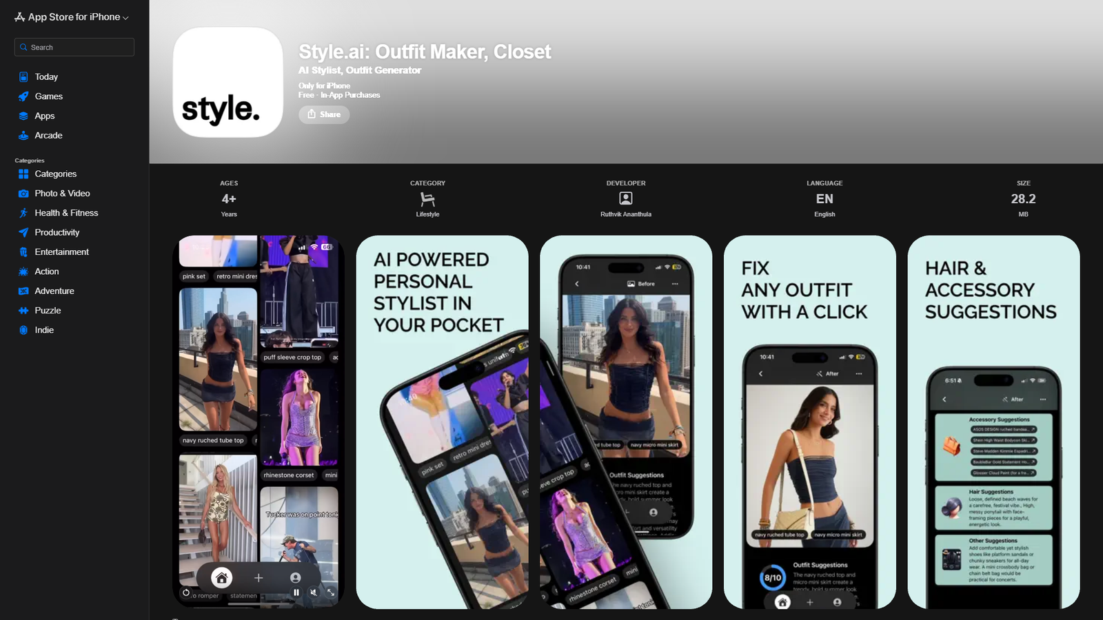 Style.ai Outfit Maker, Closet — интерфейс нейросети Style.ai Outfit Maker, Closet — интерфейс нейросети