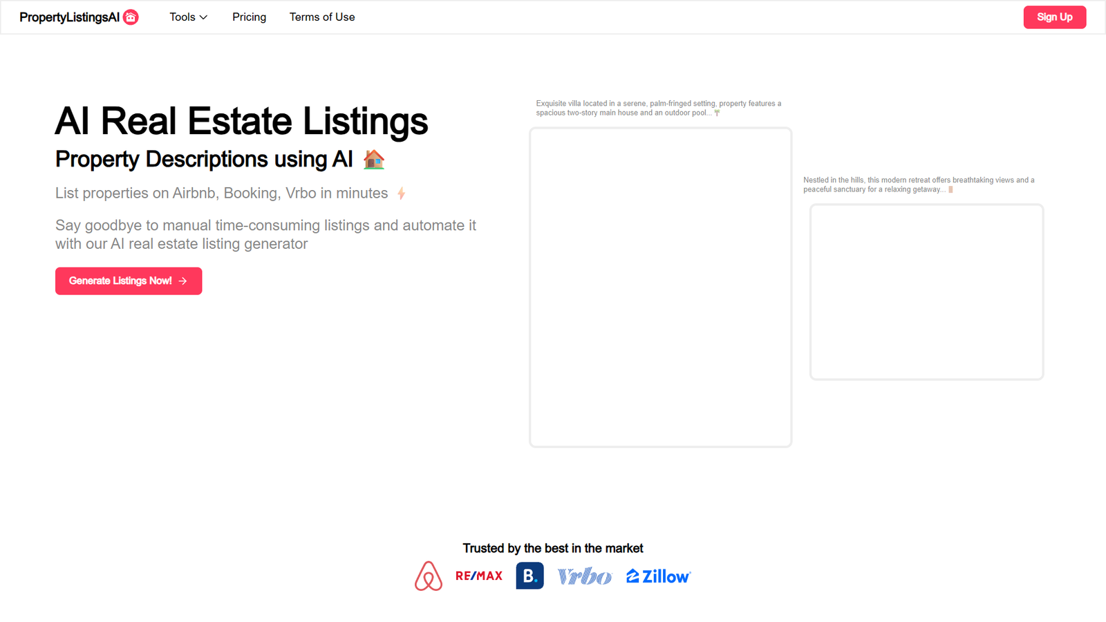PropertyListingsAI — интерфейс нейросети PropertyListingsAI — интерфейс нейросети