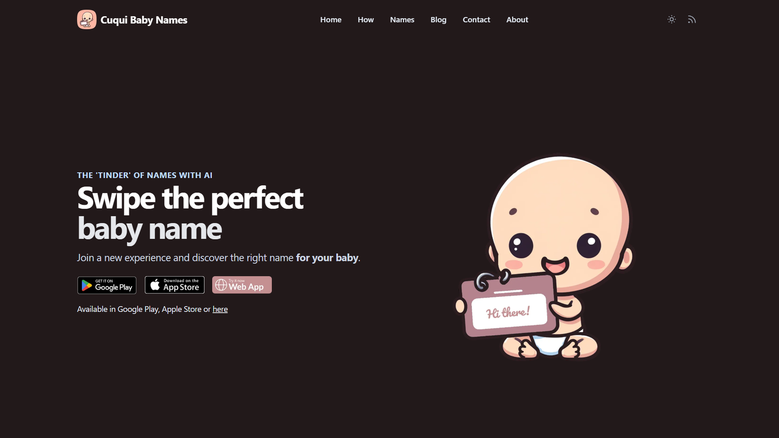 Cuqui Baby Names — интерфейс нейросети Cuqui Baby Names — интерфейс нейросети