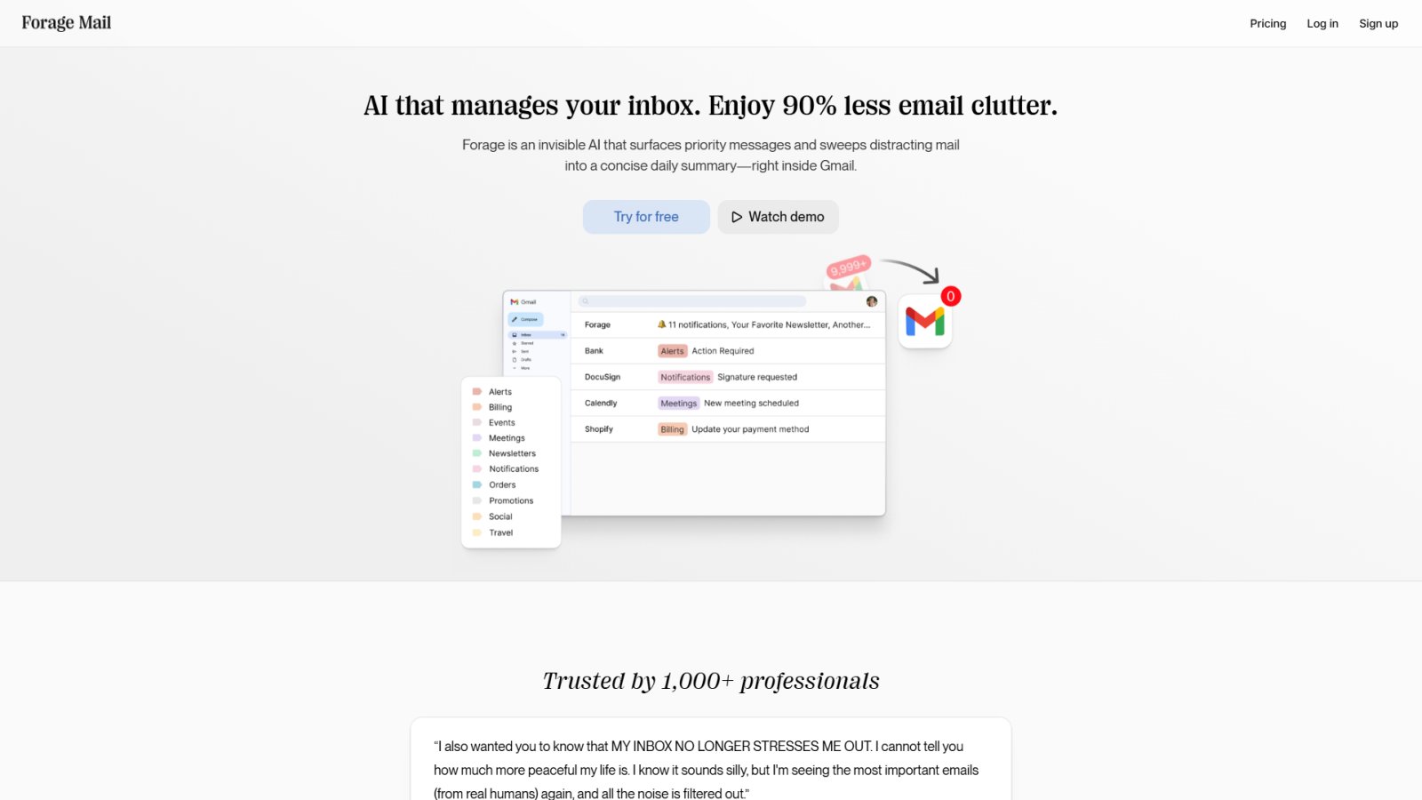 Forage Mail нейросеть Главная страница