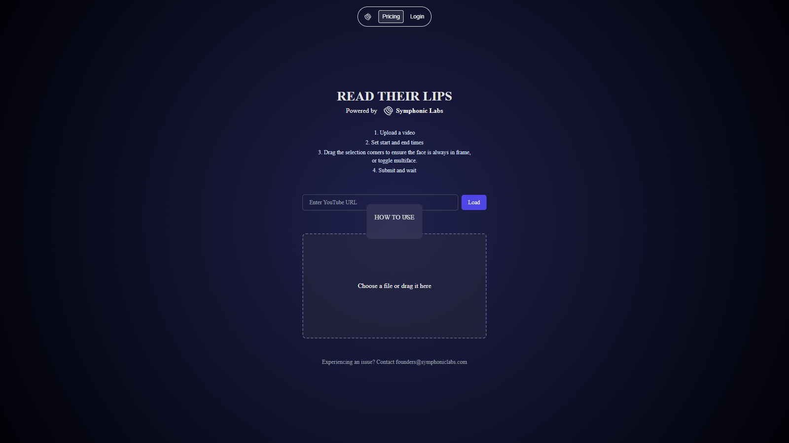 Read Their Lips — интерфейс нейросети Read Their Lips — интерфейс нейросети