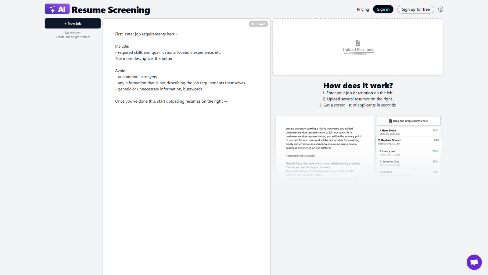 AI Resume Screening — интерфейс нейросети AI Resume Screening — интерфейс нейросети