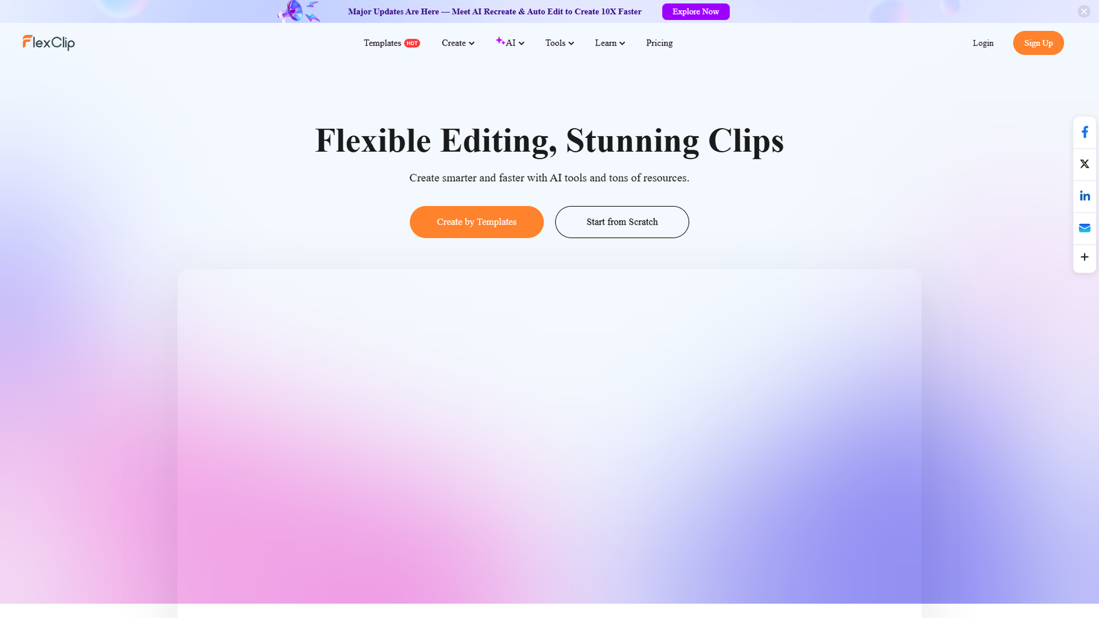 FlexClip — интерфейс нейросети FlexClip — интерфейс нейросети