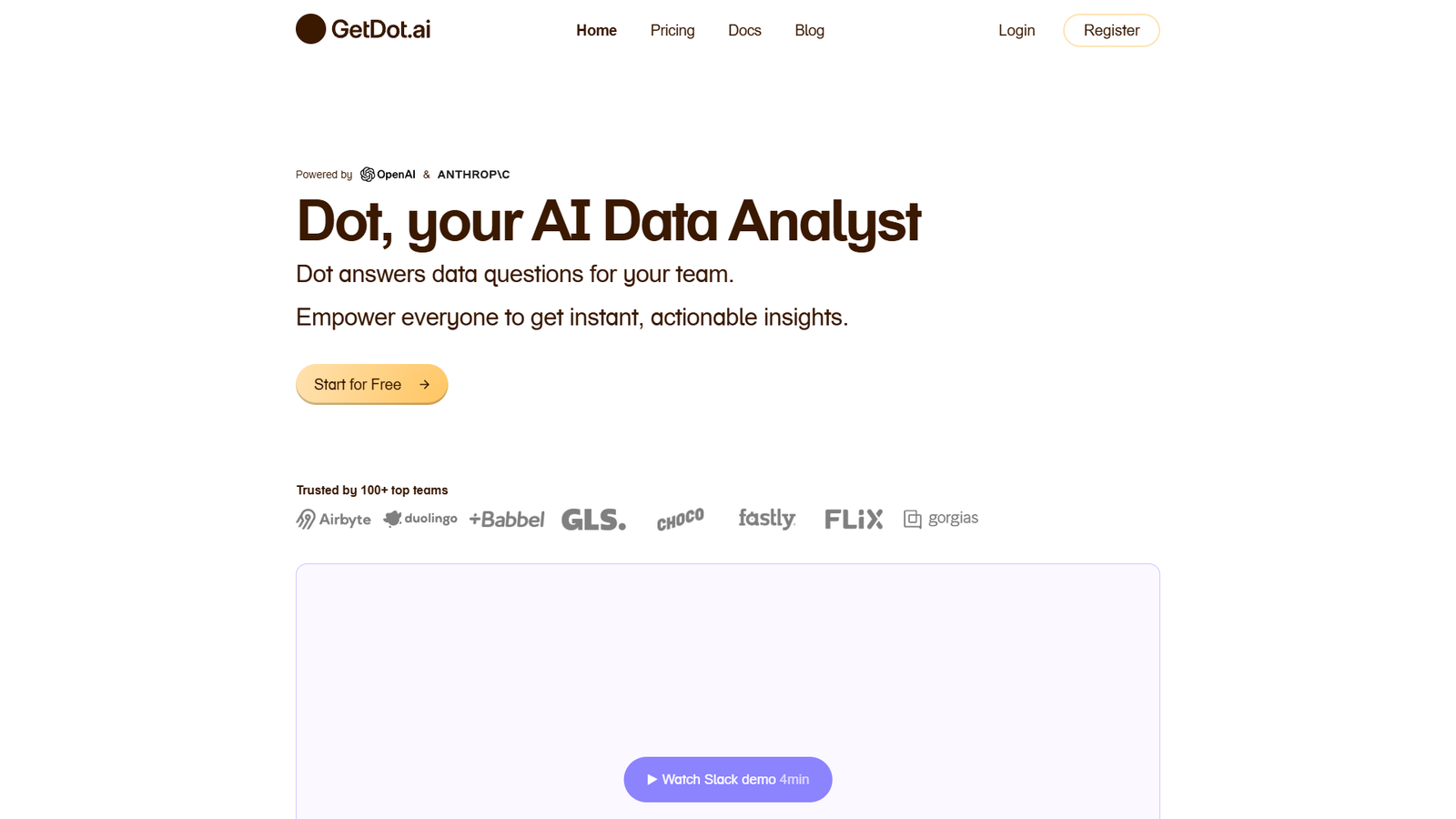 Dot — AI-аналитик данных — интерфейс нейросети Dot — AI-аналитик данных — интерфейс нейросети