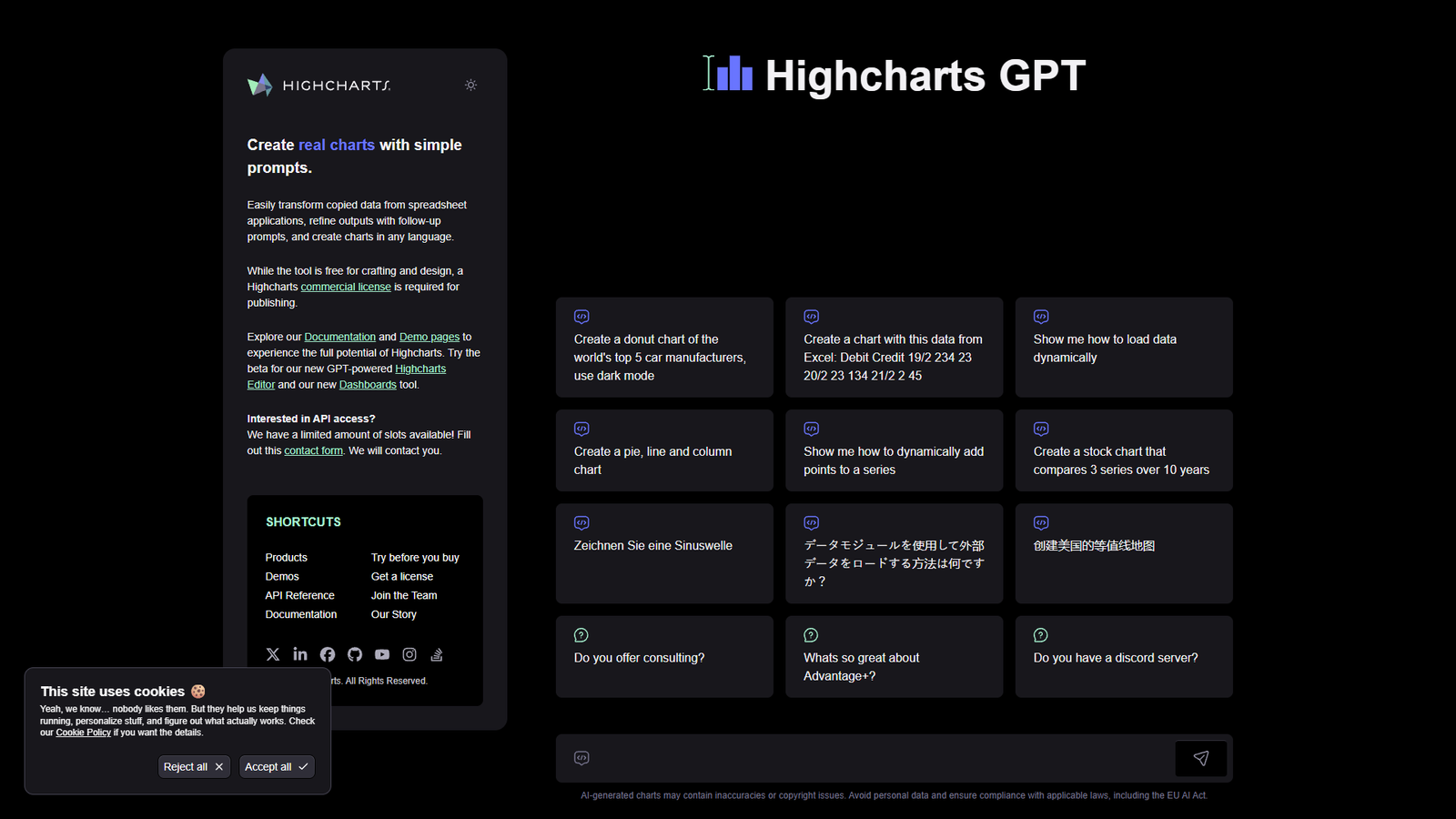Highcharts GPT — интерфейс нейросети Highcharts GPT — интерфейс нейросети