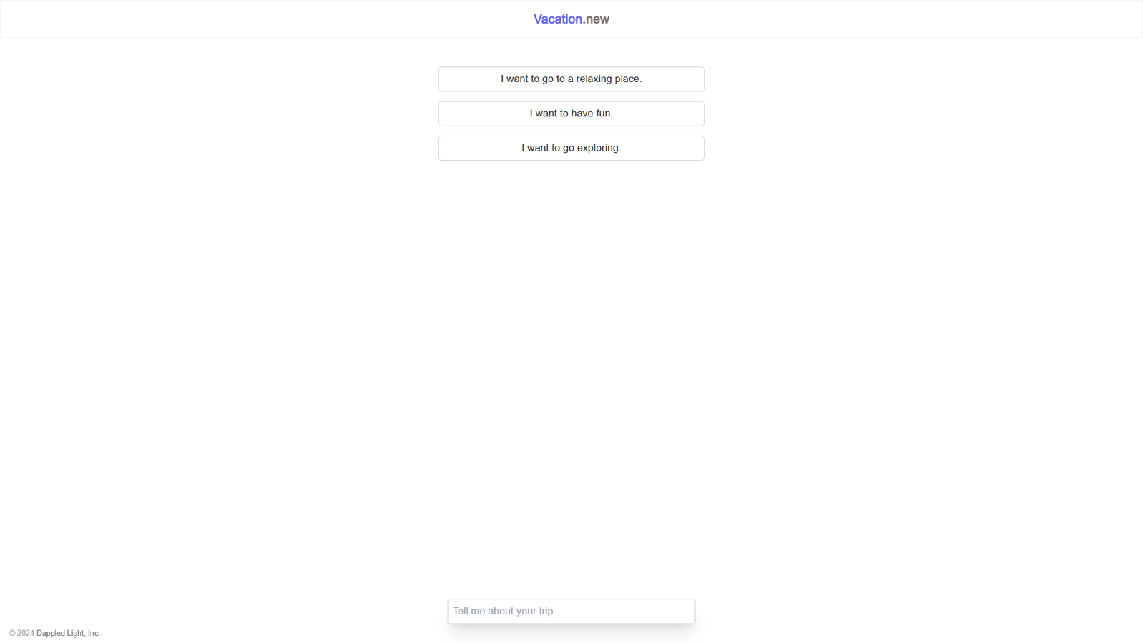 Vacation.new — интерфейс нейросети Vacation.new — интерфейс нейросети