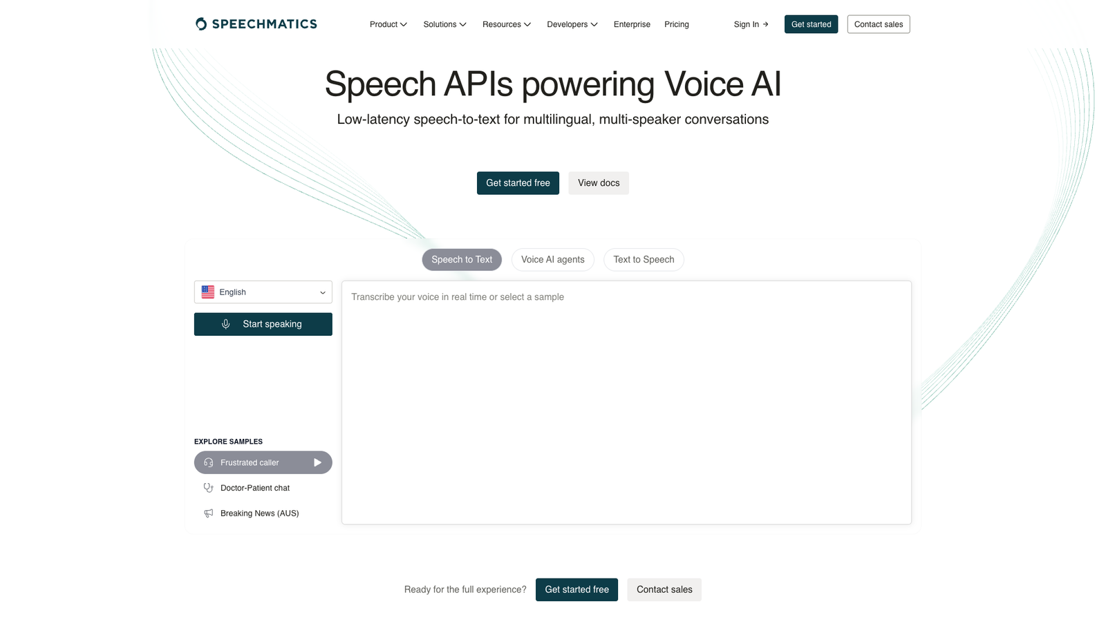 Speechmatics — интерфейс нейросети Speechmatics — интерфейс нейросети