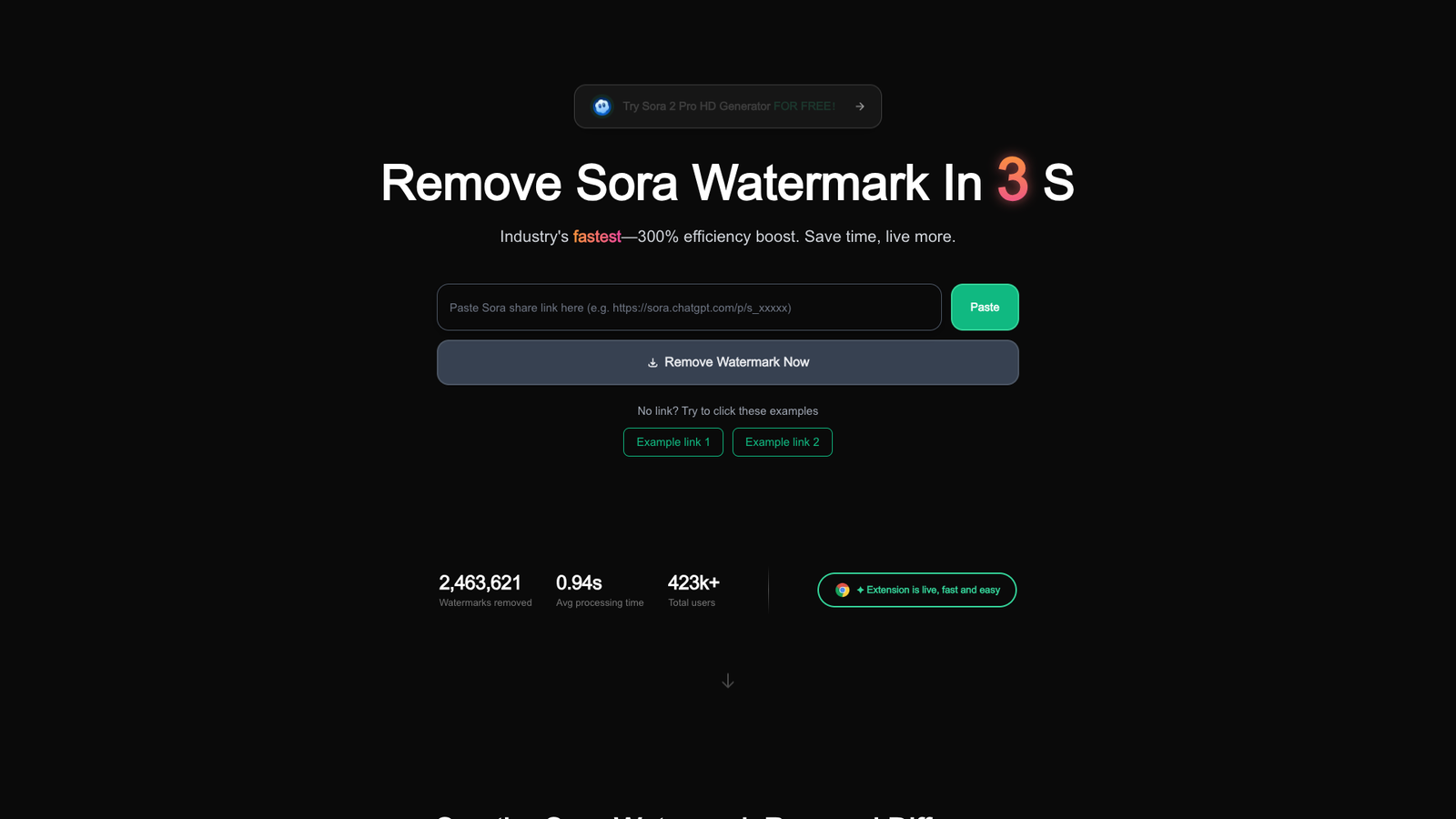 Sora Watermark Remover — интерфейс нейросети