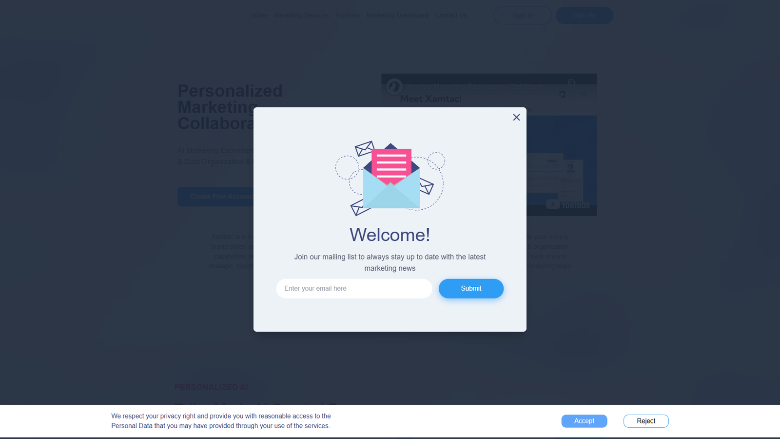 Xamtac Marketing Dashboard — интерфейс нейросети Xamtac Marketing Dashboard — интерфейс нейросети