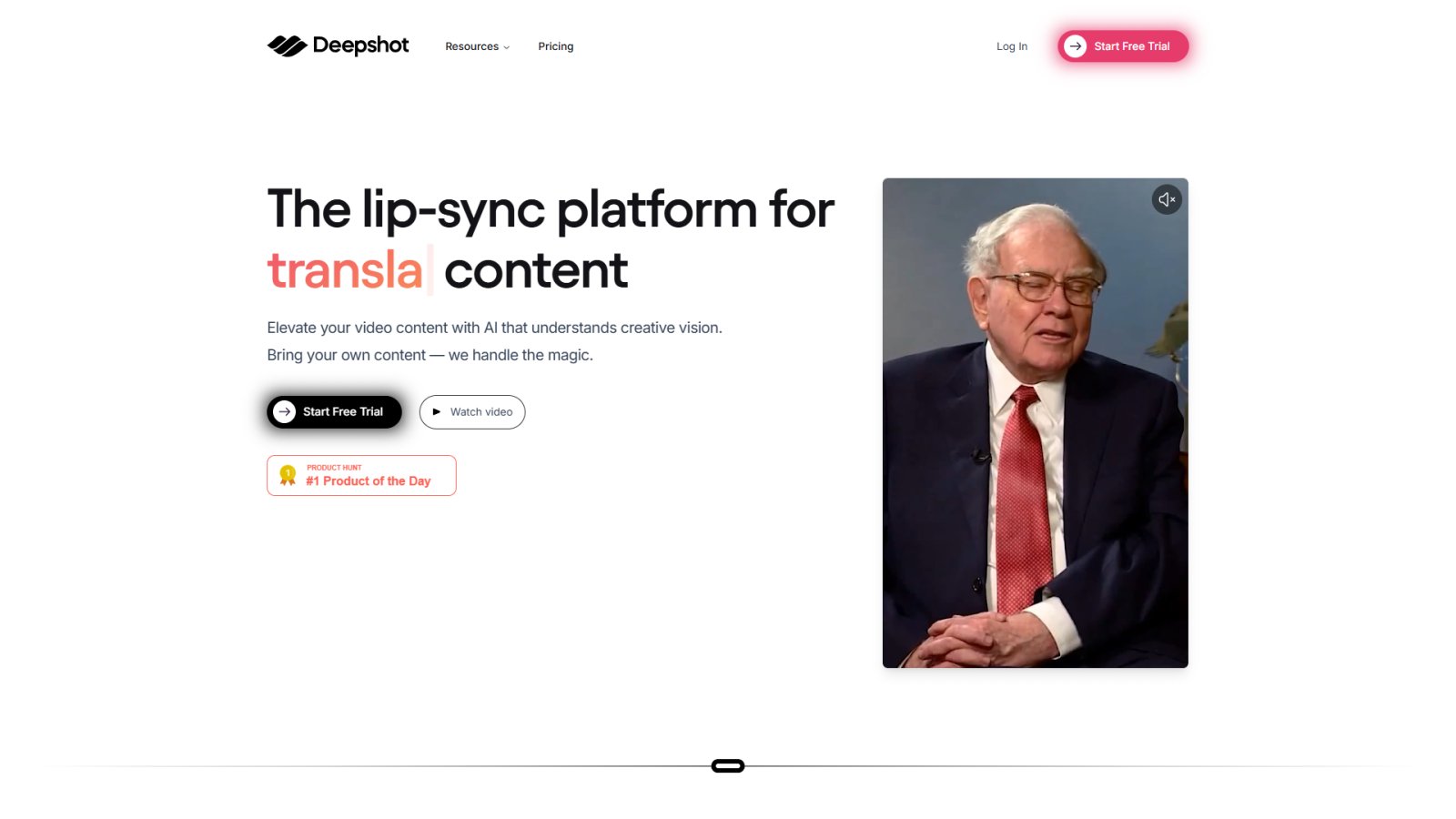 Deepshot AI нейросеть Главная страница