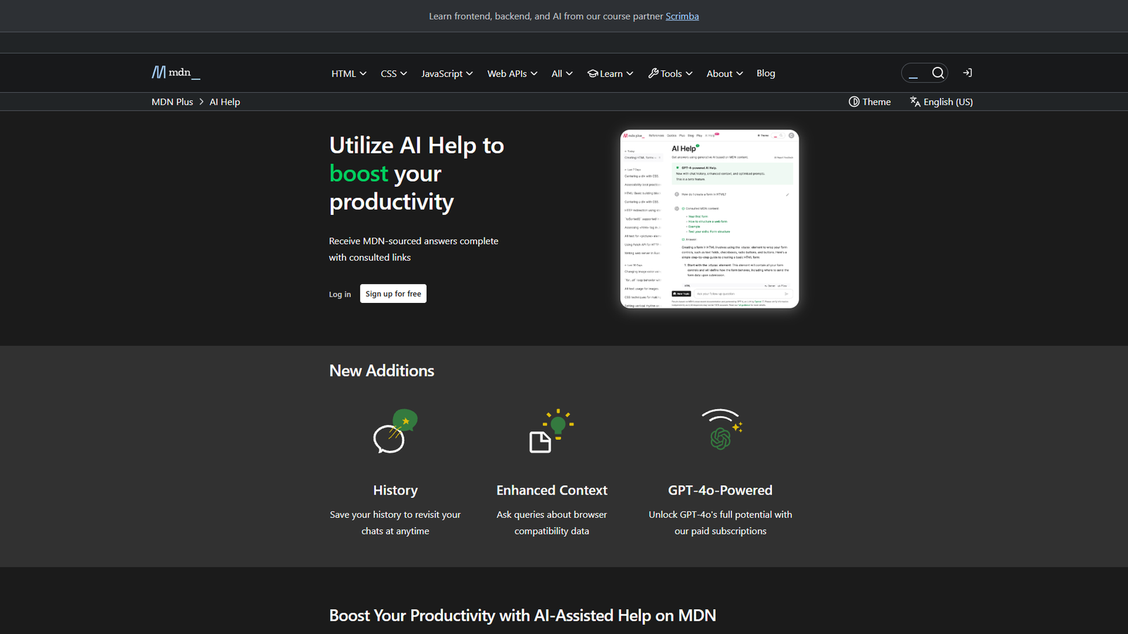 MDN Plus AI Help — интерфейс нейросети MDN Plus AI Help — интерфейс нейросети