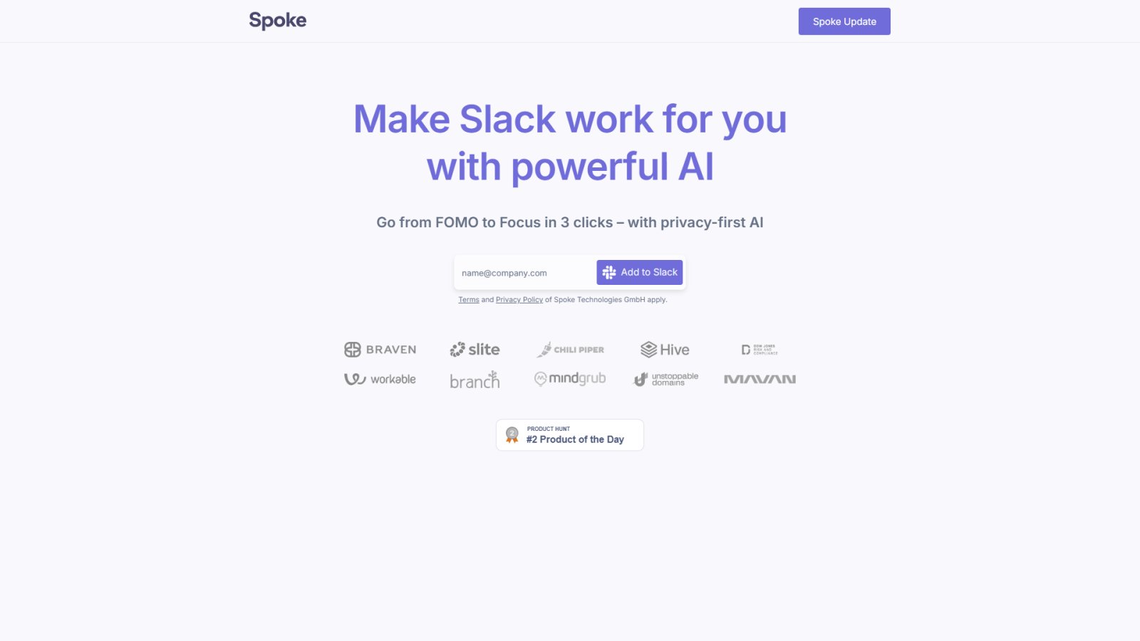 Spoke.ai нейросеть Главная страница