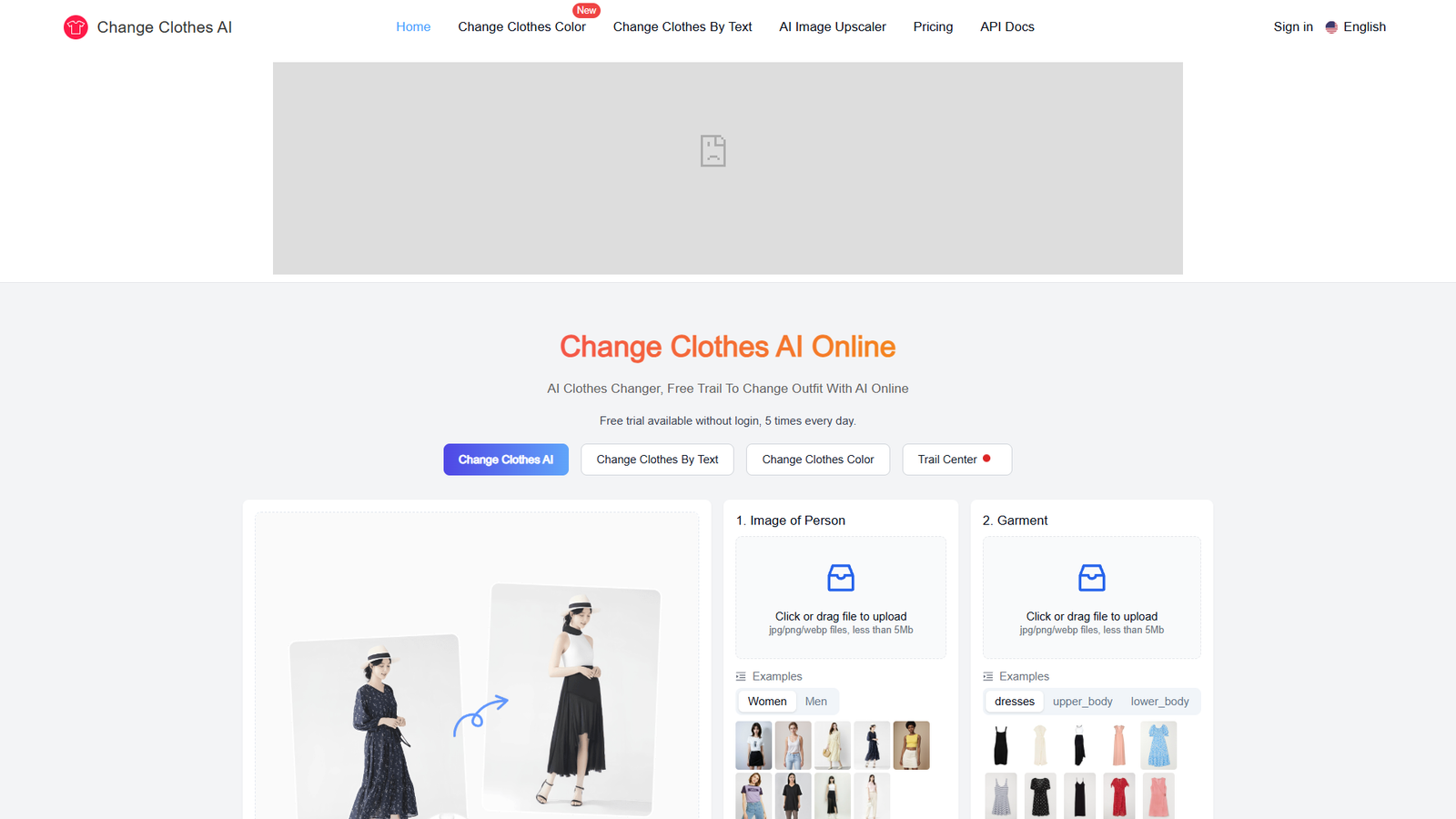 Change Clothes AI — интерфейс нейросети Change Clothes AI — интерфейс нейросети