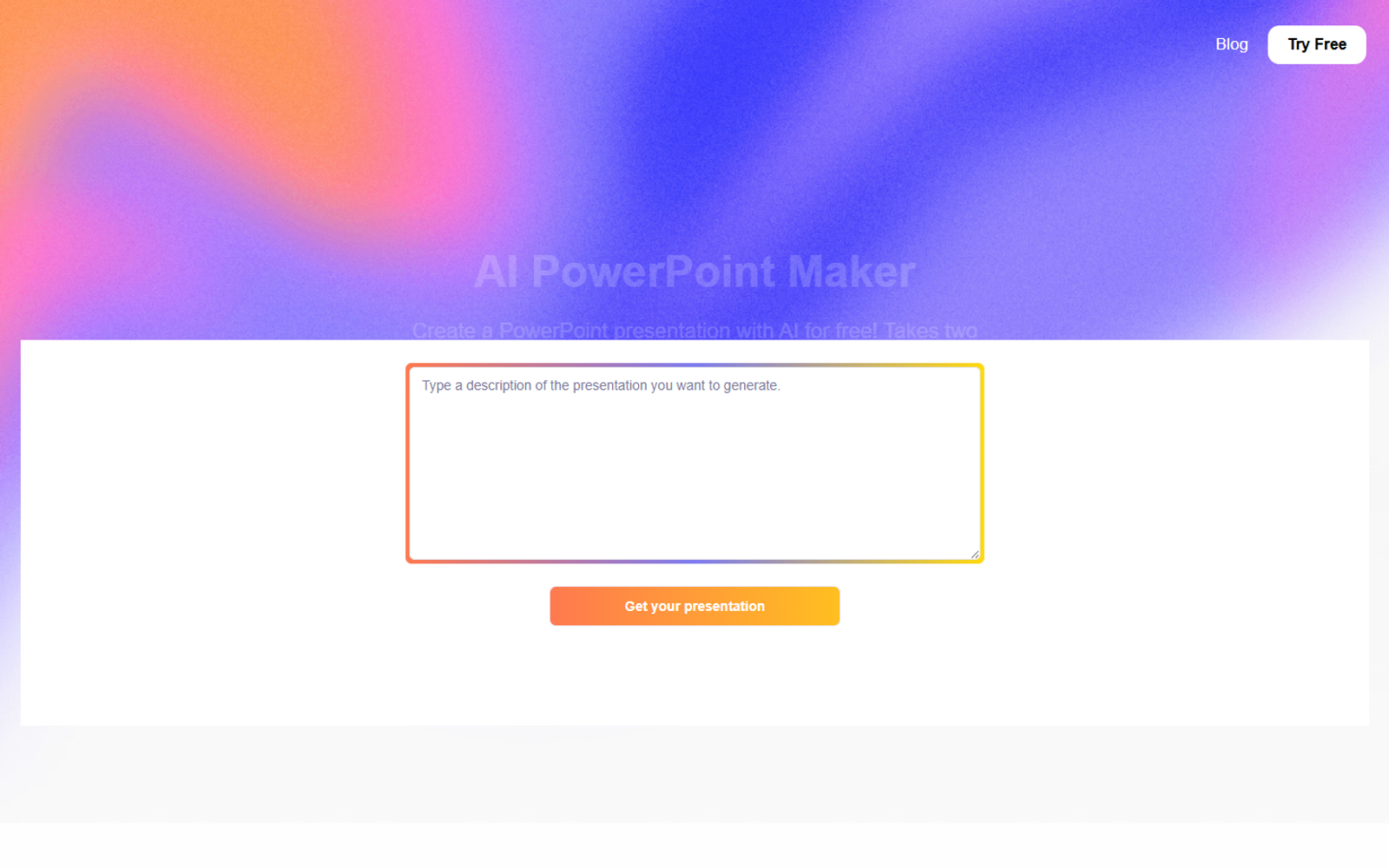 AI PowerPoint Maker — интерфейс нейросети AI PowerPoint Maker — интерфейс нейросети