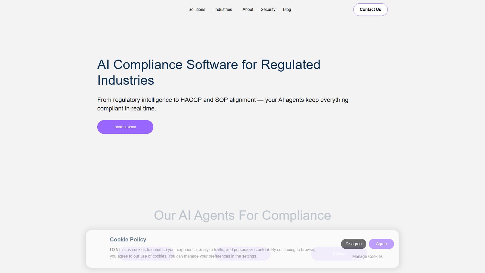 IONI — Compliance AI Agents — интерфейс нейросети IONI — Compliance AI Agents — интерфейс нейросети