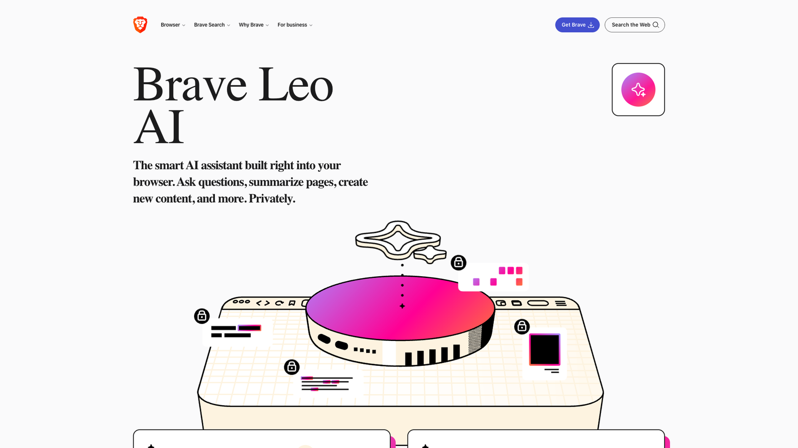 Brave Leo AI — интерфейс нейросети